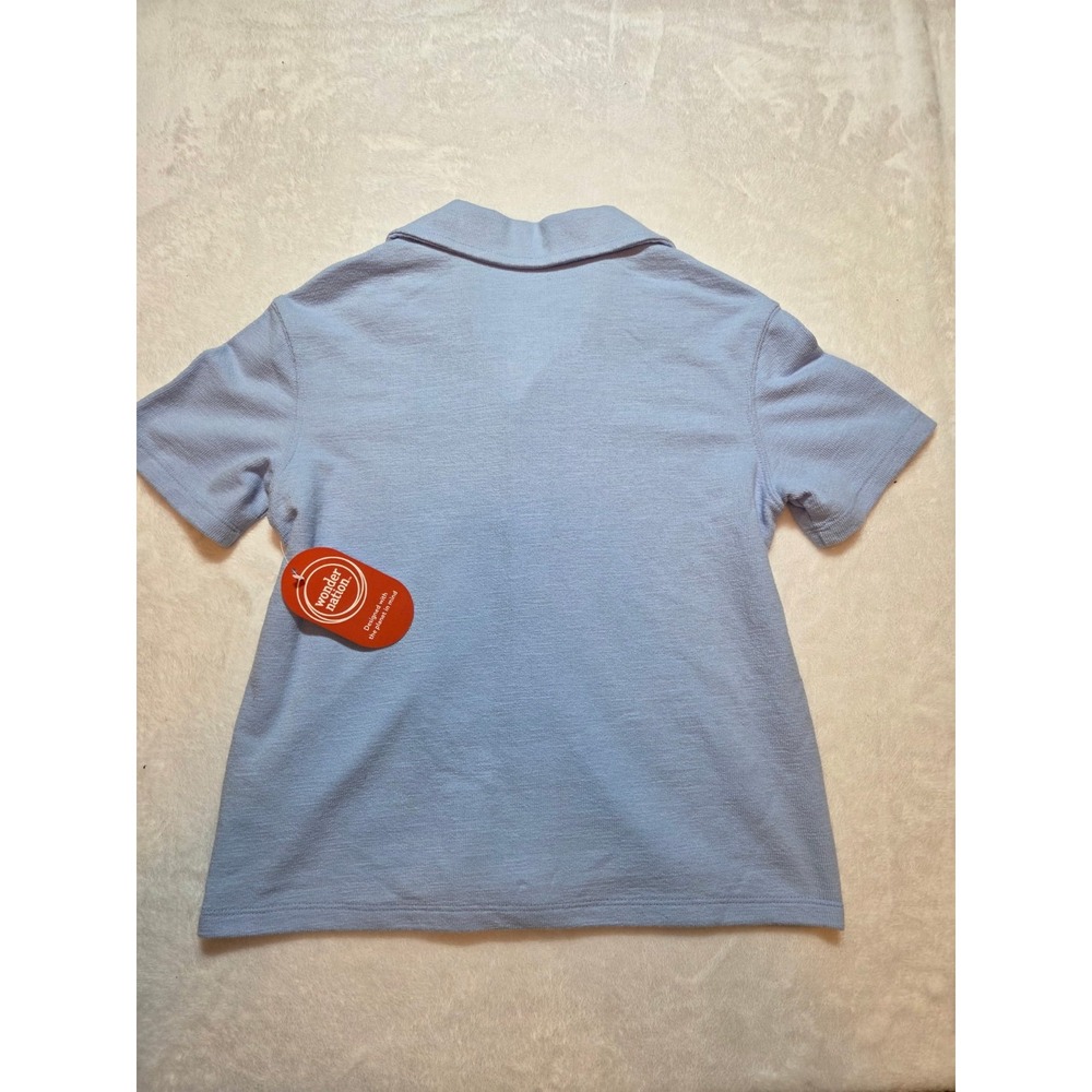 219 Wonder Nation Boys Button Front Shirt Gecko Print Blue Size 8 NWT Short... - Picture 2 of 10